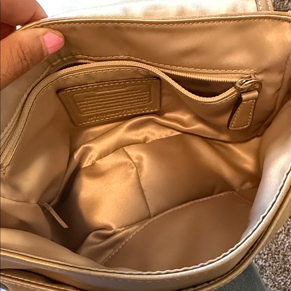 Coach Light Taupe Leather Crossbody Bag - Picture 7 of 8